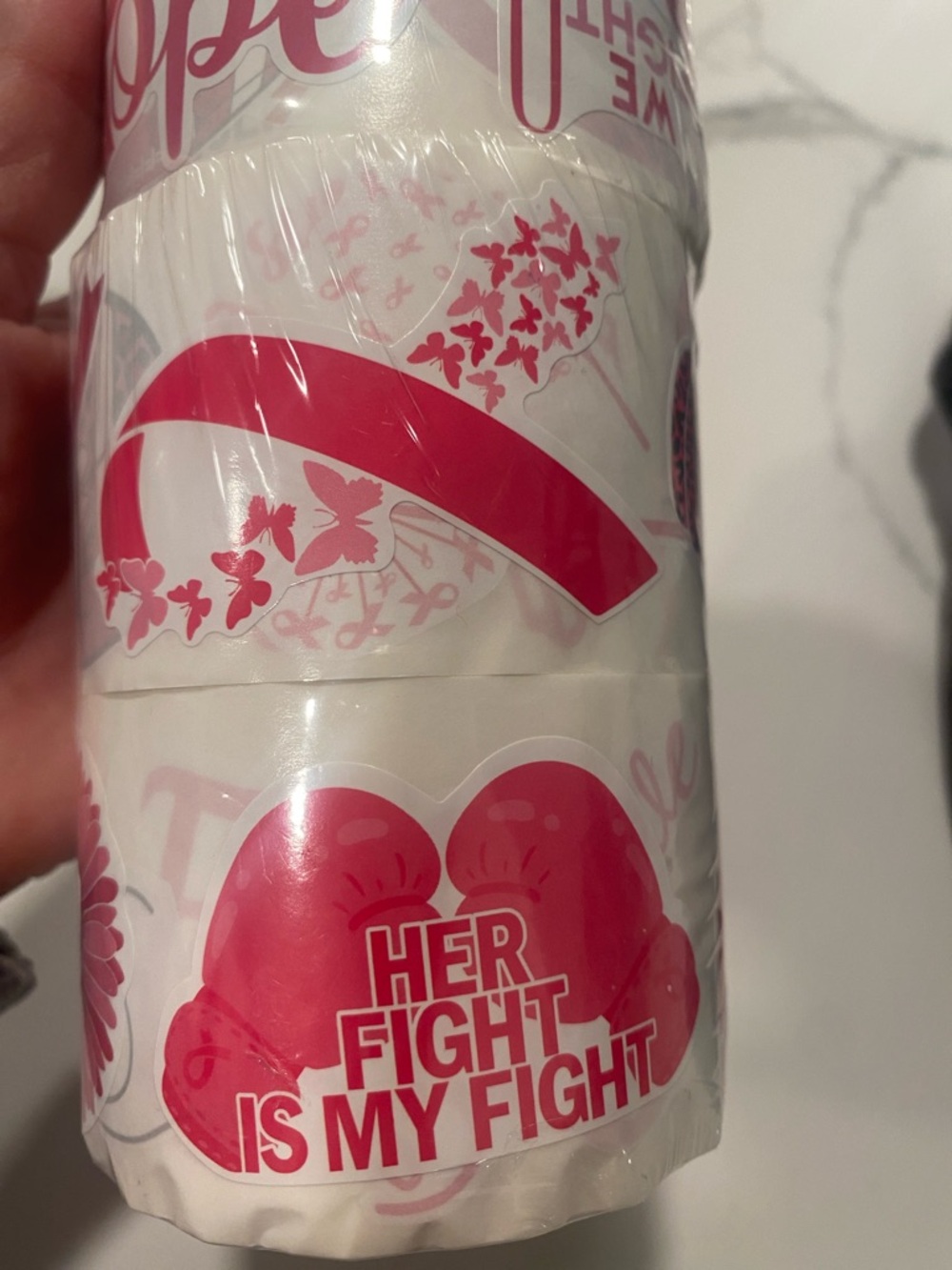 “Believe” Baseball Cap & Breast Cancer awareness stickers 4 rolls - Picture 7 of 8